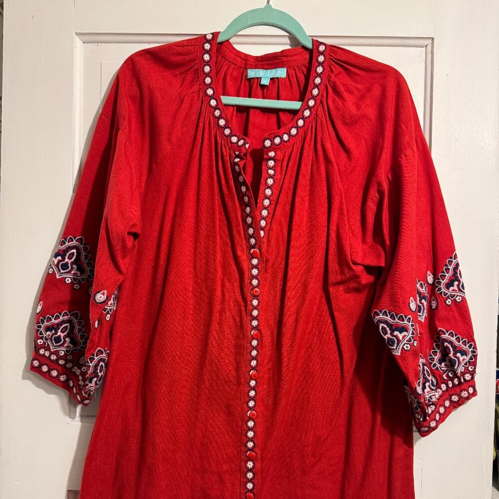 Melissa Odabash Red Med Tunic Dress